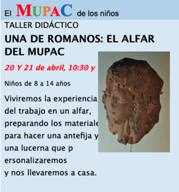 "Una de romanos: el alfar del MUPAC", taller didáctico