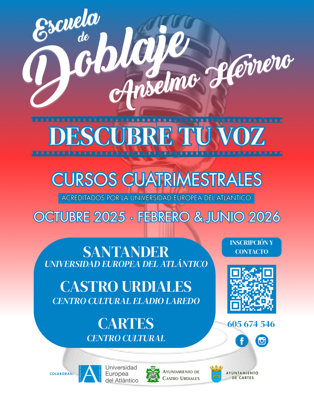 Descubre tu voz. Cursos cuatrimestrales de la Escuela de Doblaje