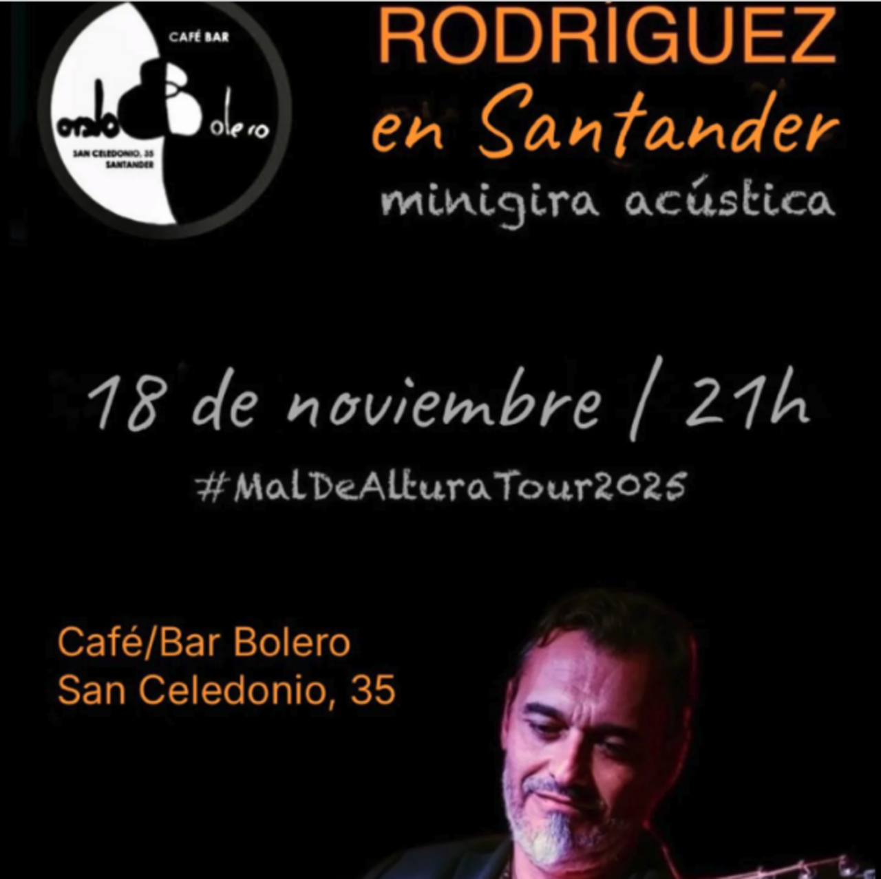 Rodríguez. Mini gira acústica para presentar "Mal de altura"