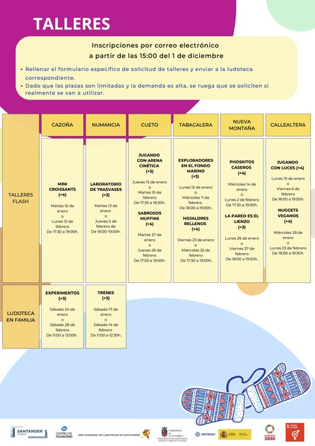 Talleres infantiles en las ludotecas municipales