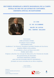 Recuerdo-Homenaje a Benito Madariaga de la Campa