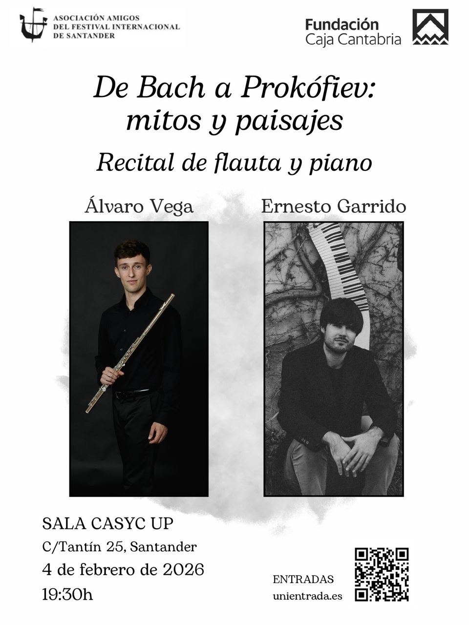 Recital de flauta y piano a cargo de Álvaro Vega y Ernesto Garrido