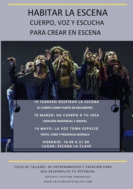  Taller intensivo: "Da cuerpo a tu escena: Cuerpo, voz e imaginación en la creación individual"