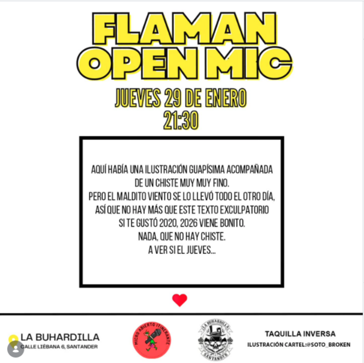 Flaman Open Mic. Club de comedia