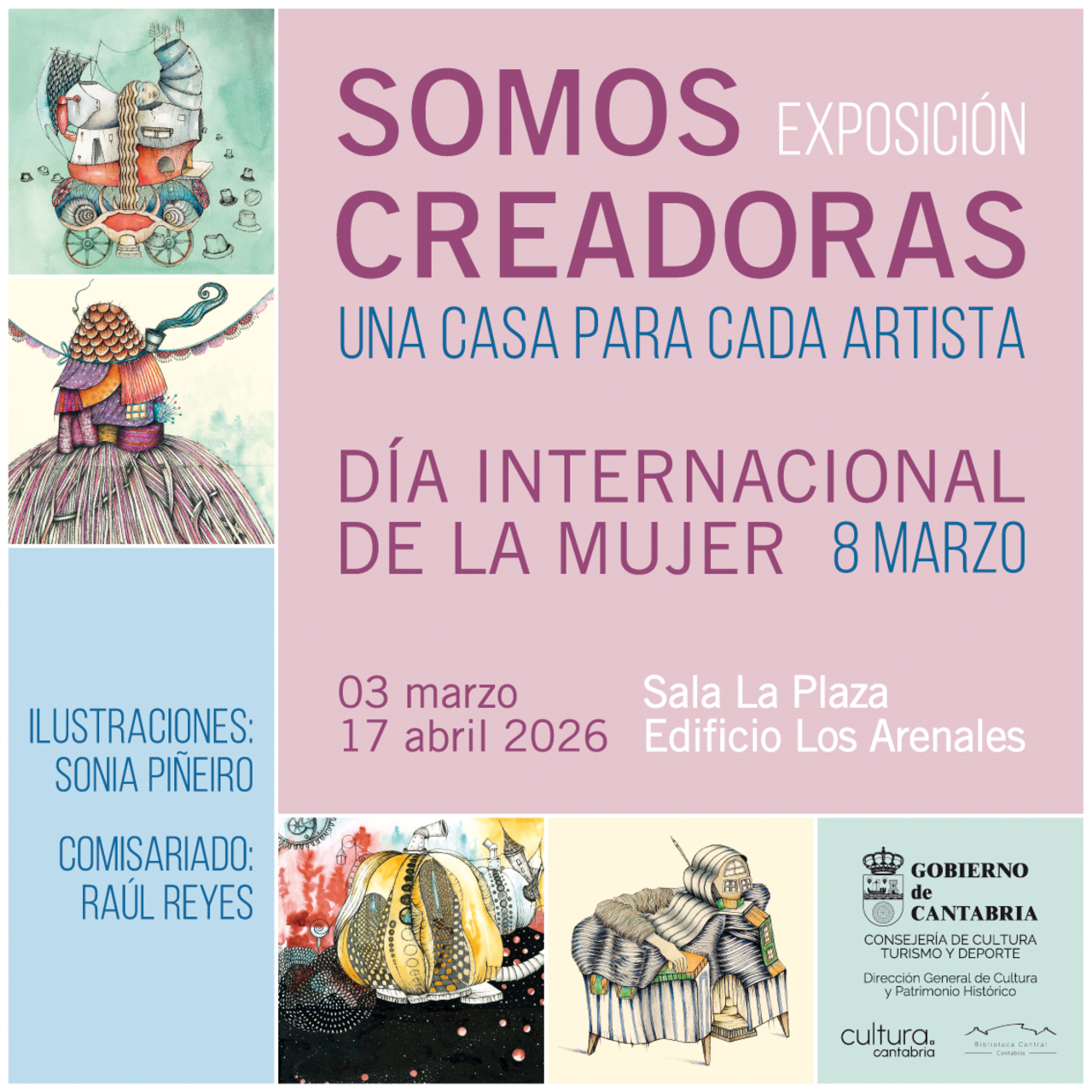 "Somos creadoras. Una casa para cada artista”, con ilustraciones de Sonia Piñeiro