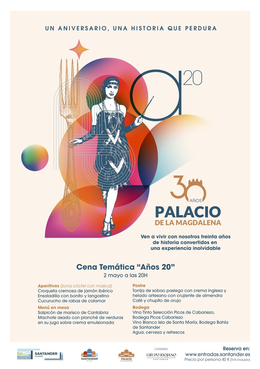 Cena temática años 20 en el Palacio de La Magdalena