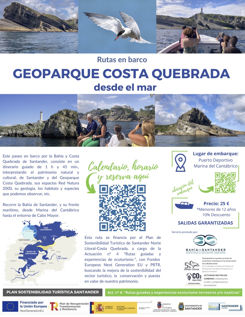 Rutas en barco por el Geoparque de Costa Quebrada