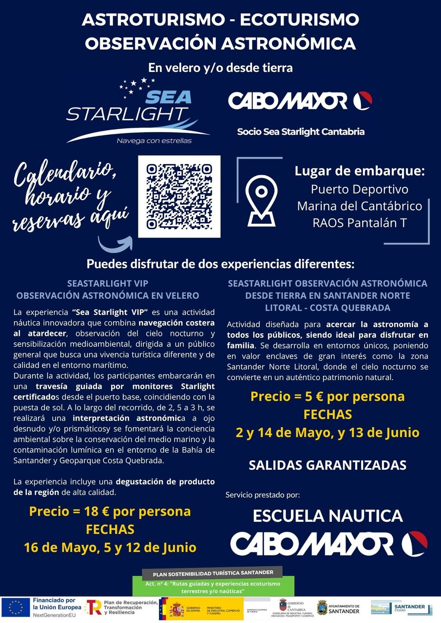 Observación astronómica en velero