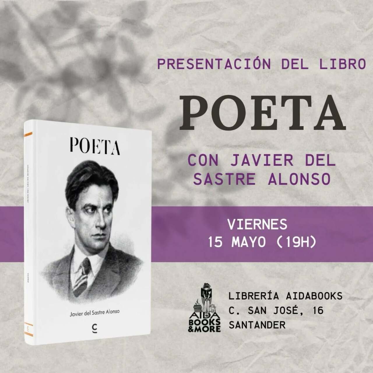 Javier del Sastre presenta su último libro, "Poeta"