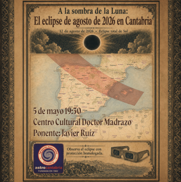"A la sombra de la Luna: El eclipse de agosto de 2026", charla de AstroCantabria
