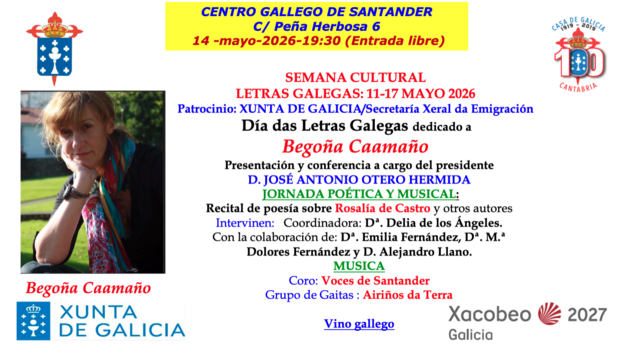 Día de las Letras Gallegas. Jornada poética y musical