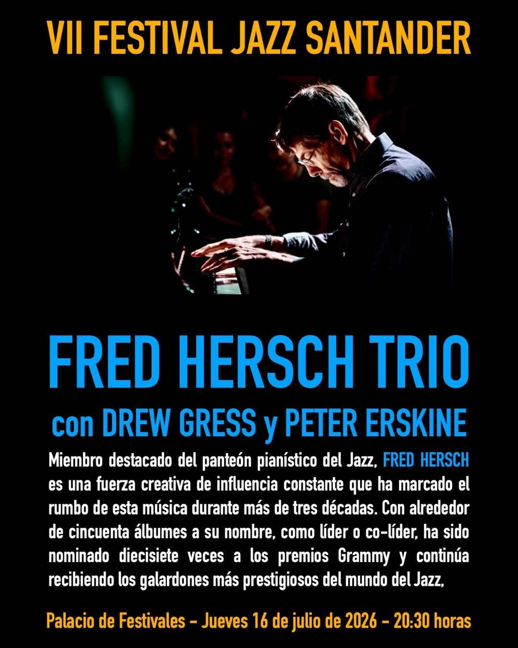 Apertura del VII Festival Jazz Santander con Fred Hersch Trío