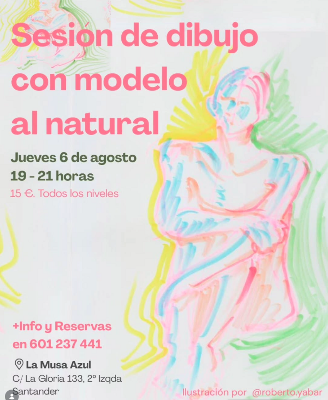 Sesión de dibujo con modelo al natural