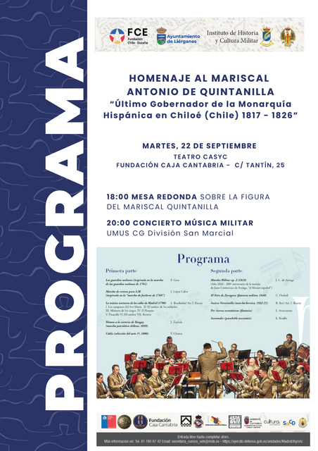 Homenaje al Mariscal Antonio de Quintanilla: mesa redonda y concierto de música militar