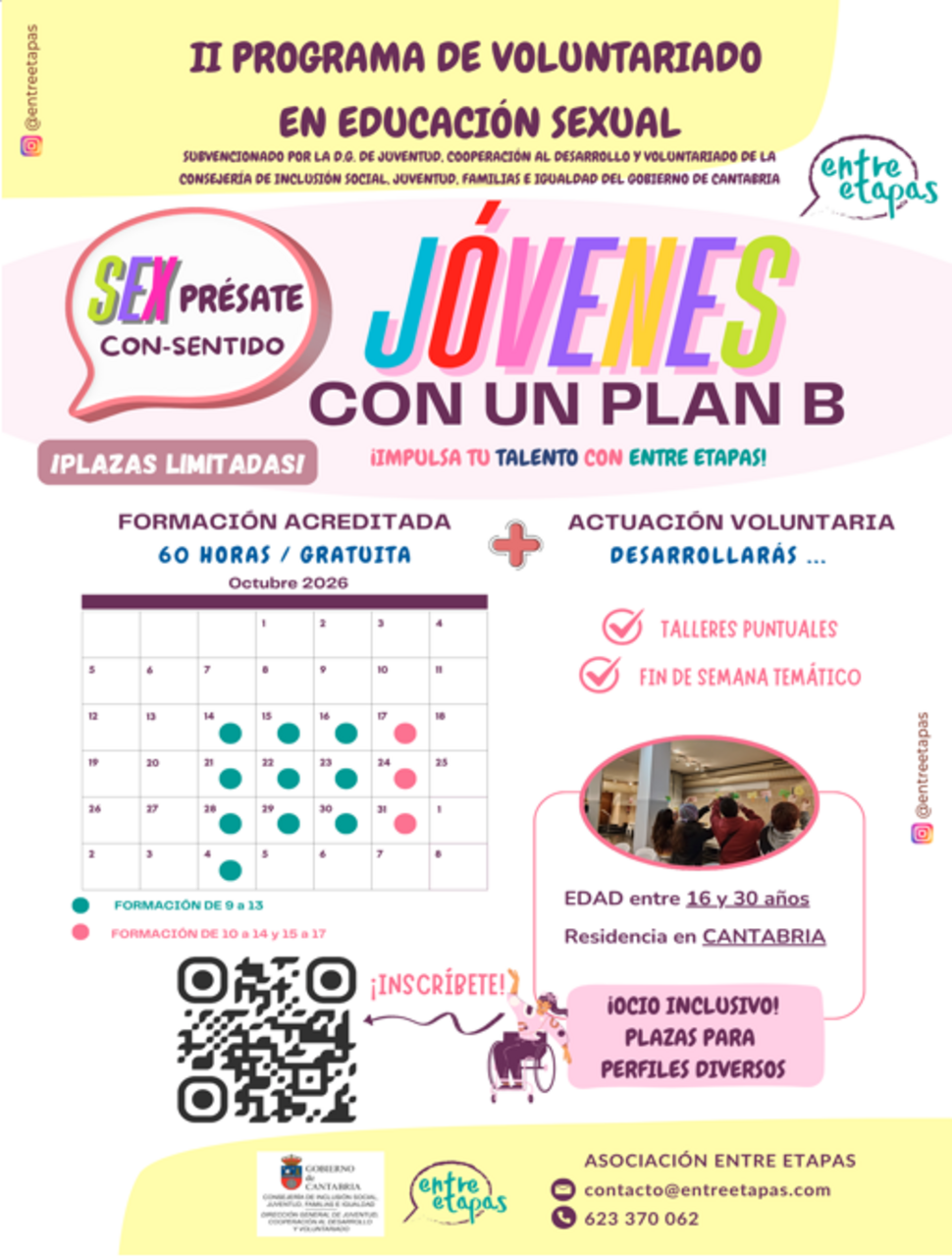 Programa de voluntariado en educación sexual “Jóvenes con un plan B ¡Sexprésate con-sentido!"