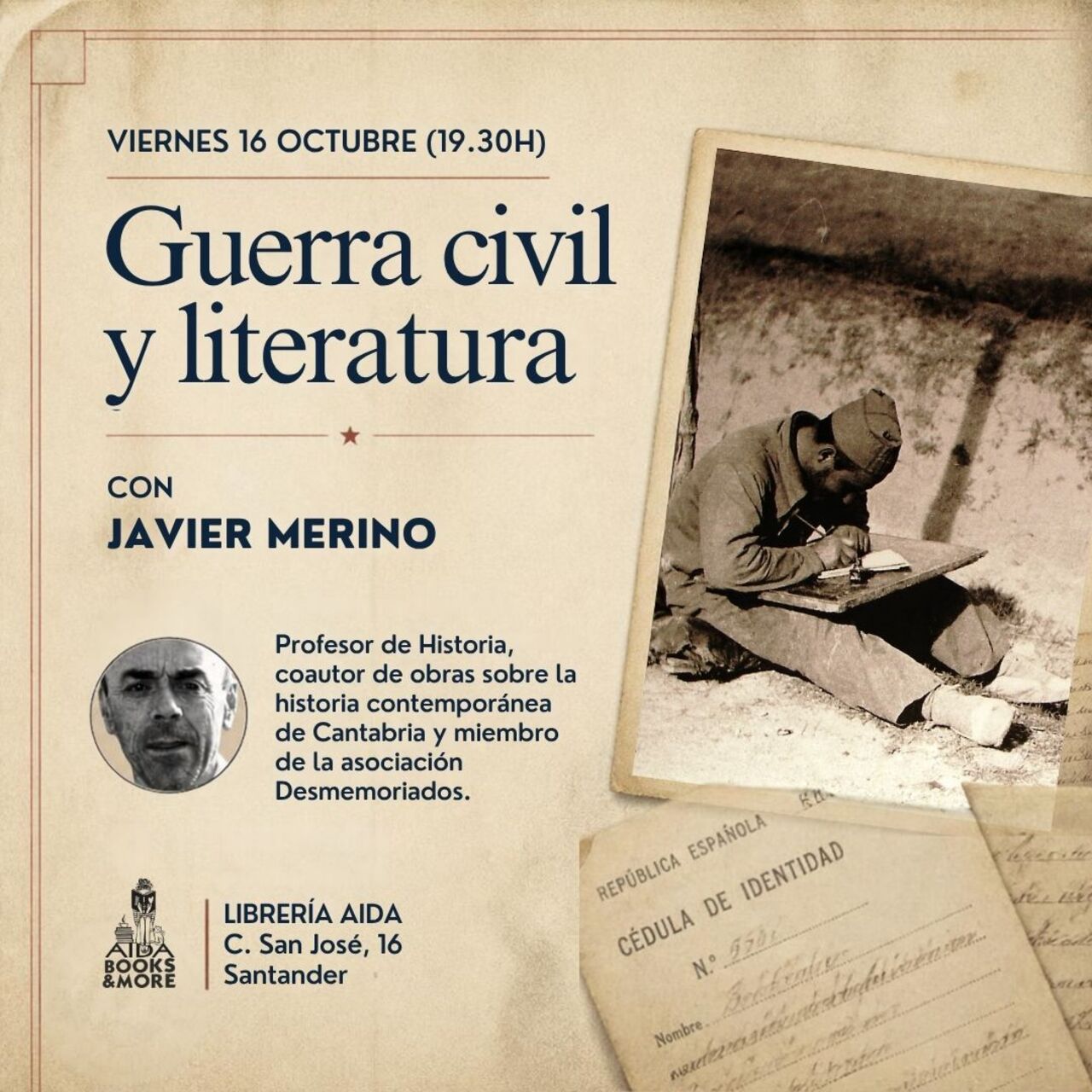 Charla: "Guerra civil y literatura", con Javier Merino