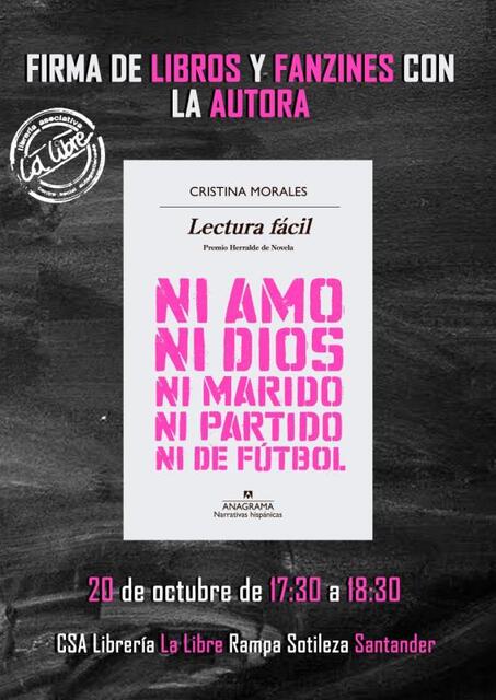 Cristina Morales firma ejemplares de "Lectura fácil" y fanzines