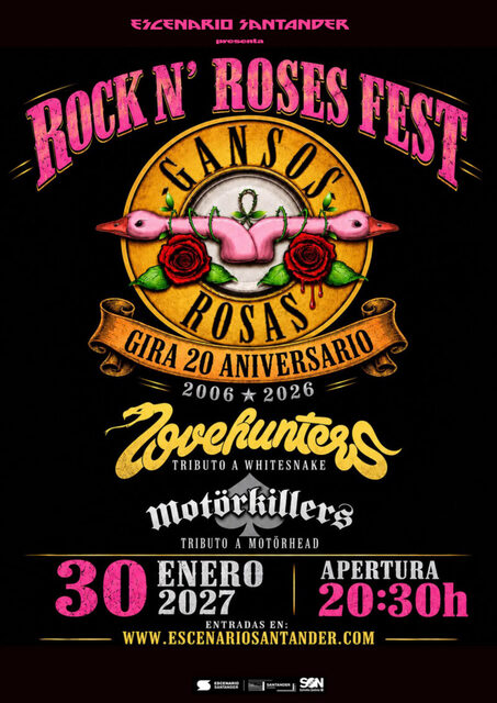 Rock n' Roses Fest: tributos a Guns n´ Roses, Whitesnake y Motorhead