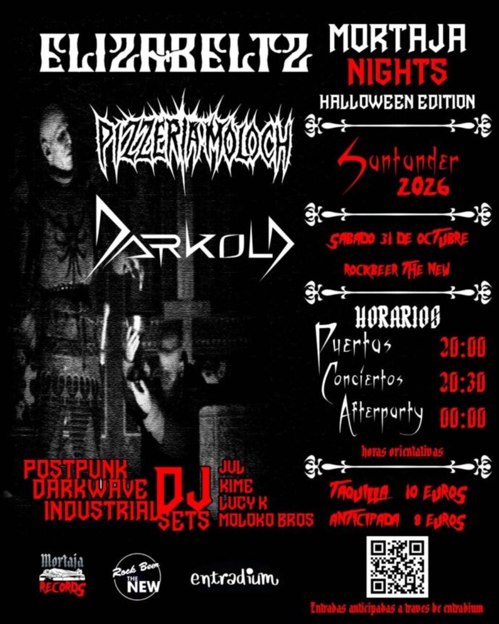 Halloween en el New: Elizabeltz, Pizzeria Moloch y Darkuld