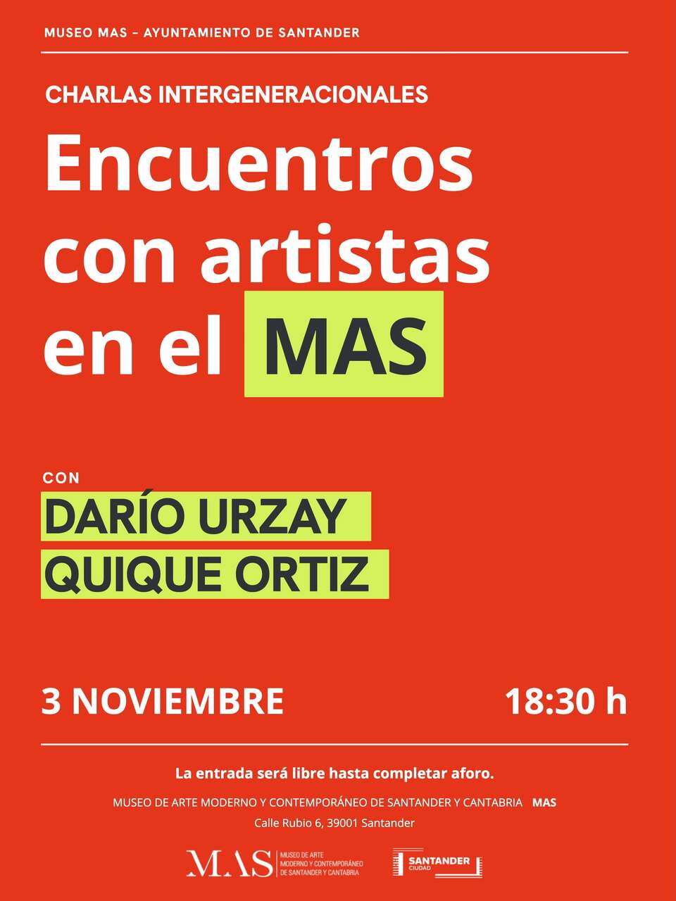 Charlas intergeneracionales en el MAS: Darío Urzay y Quique Ortiz