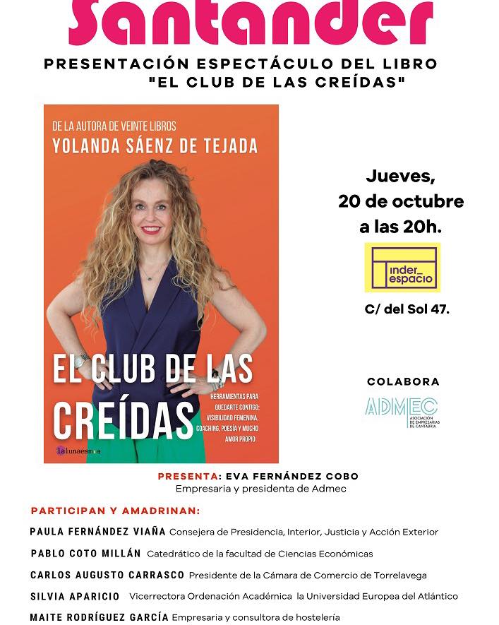 Yolanda Saenz de Tejeda presenta su libro “El Club de las Creídas” -  Santander Creativa