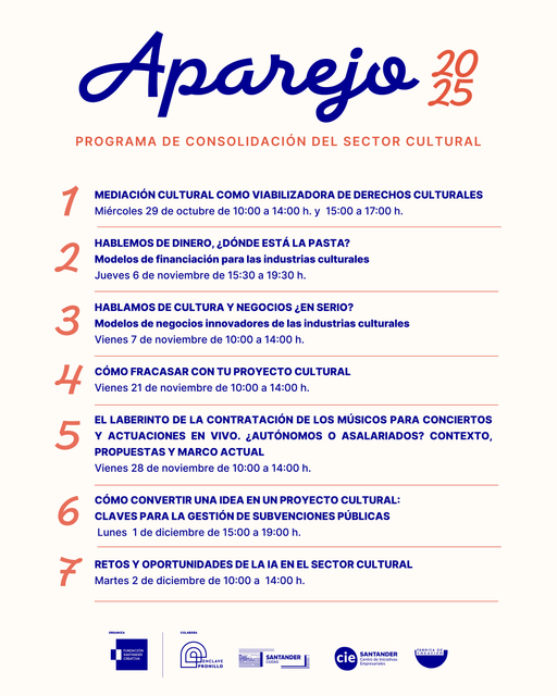 Comienza la quinta edición de Aparejo, el programa de la FSC para favorecer la consolidación del tejido de la cultura local